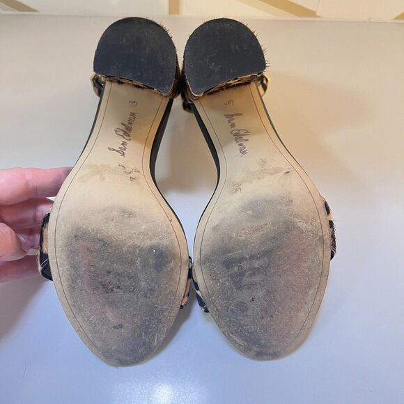 Sam Edelman Yaro Womens Leopard Animal Print Ankle Strap Block Heels Shoes 6.5M - Picture 6 of 6